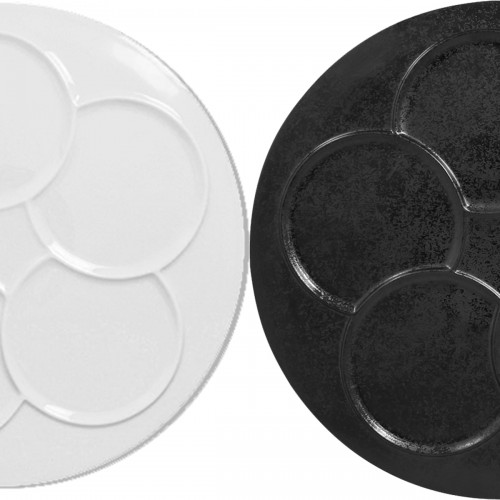 Round plate with 5 compartments
